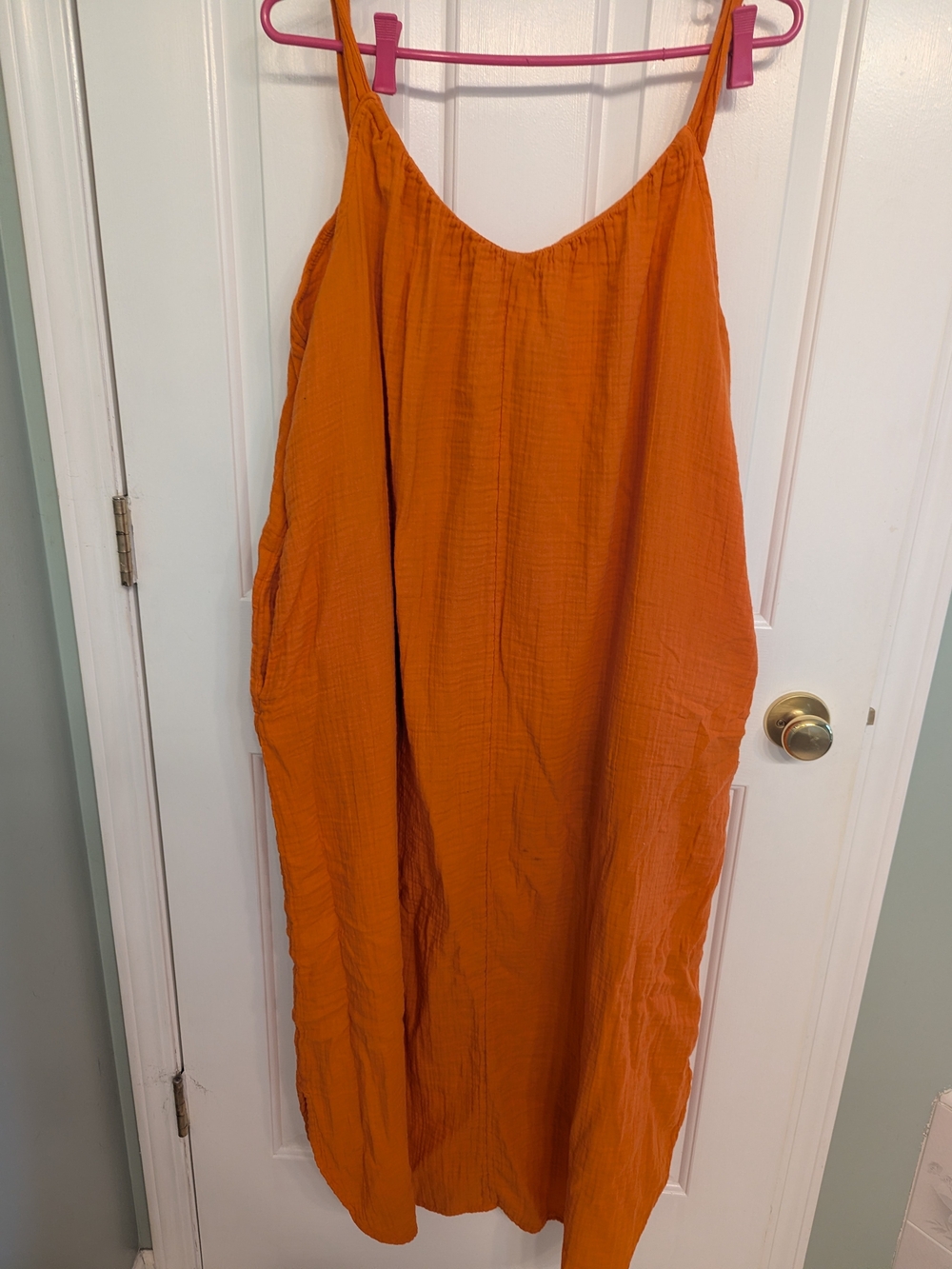 Women's Orange Cotton Sundress